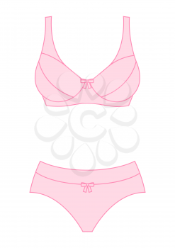 Illustration of female bra and panties. Fashion lingerie woman underwear.