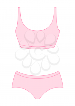 Illustration of female bra and panties. Fashion lingerie woman underwear.