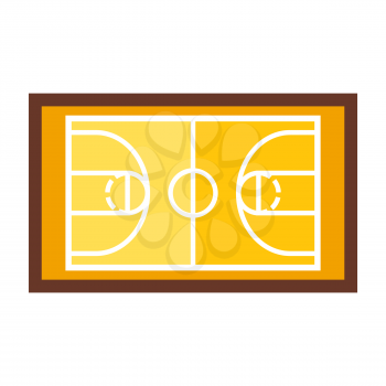 Icon of basketball court. Stylized sport equipment illustration. For training and competition design.