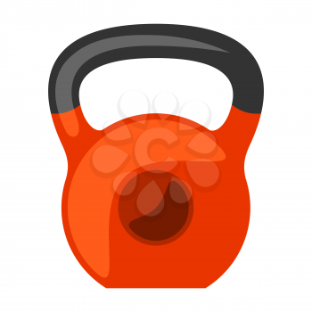 Icon of kettlebell. Stylized sport equipment illustration. For training and competition design.