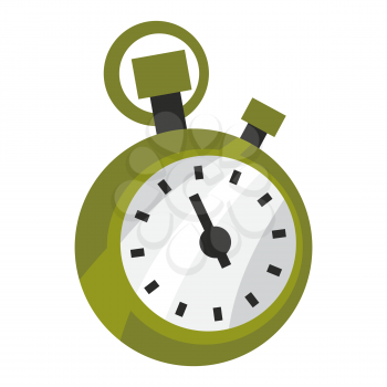 Icon of stopwatch. Stylized sport equipment illustration. For training and competition design.