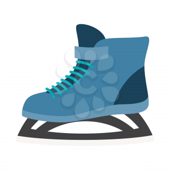Icon of skates. Stylized sport equipment illustration. For training and competition design.