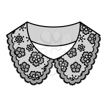 Illustration of female lacy collar. Vintage lace background, beautiful floral ornament.