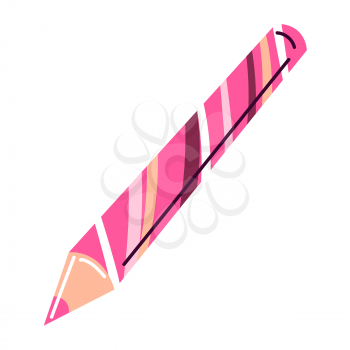 Illustration of lip pencil. Make up item. Beauty and fashion abstract image.