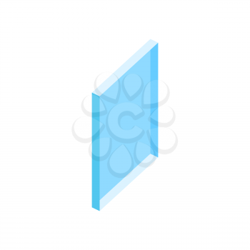 Illustration of single glass. Section for double glazed window. Image for businesses and construction industry.