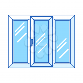 Illustration double glazed window. PVC plastic profile. Image for businesses and construction industry.