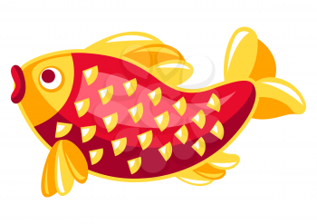 Illustration of Chinese fish. Asian tradition New Year symbol. Talisman and holiday decoration.