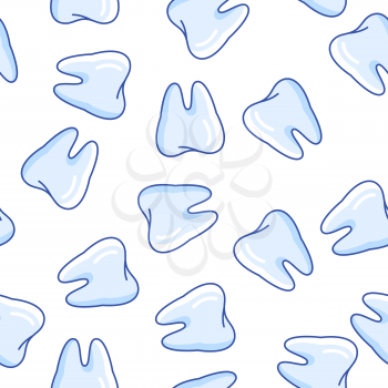 Seamless pattern with teeth. Dentistry and health care background. Stomatology and medical illustration.