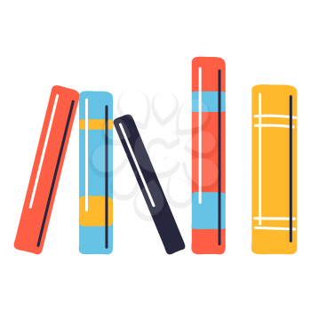Stylized illustration of books stack. School or educational item.