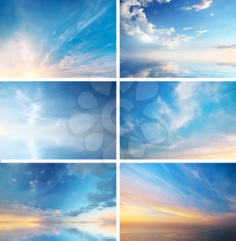 Sky daylight collection. Natural sky composition. Element of design.