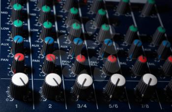 Abstract levels of mixing console.