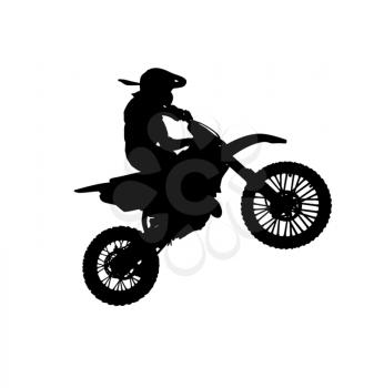 Silhouette of motorcycle. Element of sport desogn.