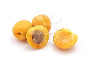 Ripe isolated apricot. Element of design. 
