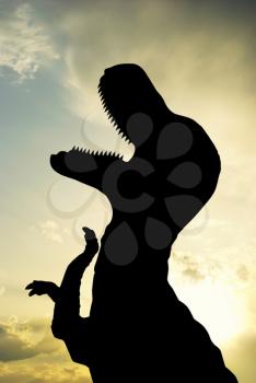 Silhouette of T-Rex. Element of design.