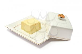 Isolated butter. Element of food design.