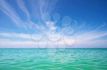 Sea and blue sky. Nature composition 