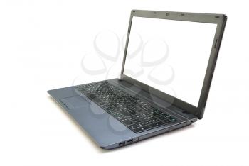 Black laptop on white background. Isolated object.