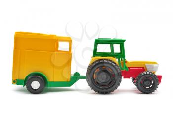 Toy tractor isolated. Element of design.