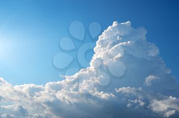 Cloud and blue sky. Fluffy cloud and blue sky background