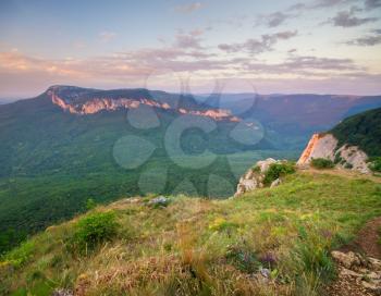 Mountain landscape. Composition of nature at sunset.