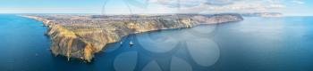Sevastopol island. View from cape Fiolent. Aerial nature composition.