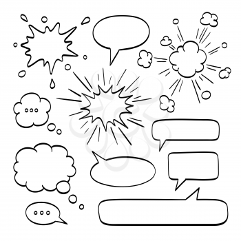 Set of  speech bubbles. Vector illustration. Isolated on white background. 