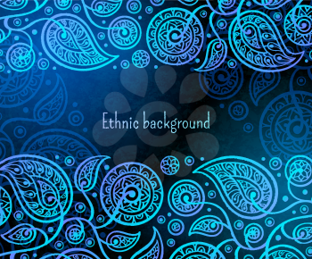 Ethnic background. Oriental decorative pattern. Boho style vector illustration.