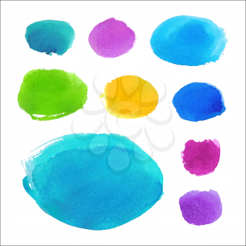Design elements isolated on white. Watercolor background.