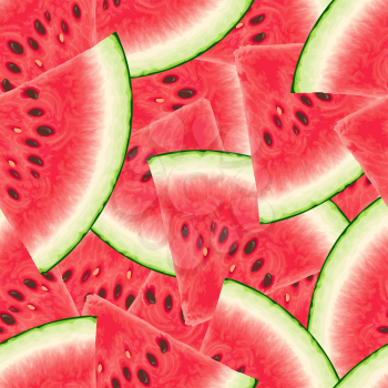 Seamless pattern with watermelon. Vector illustration.