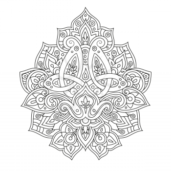 Ethnic line pattern isolated on white background. Oriental decorative elements. Boho style vector illustration.