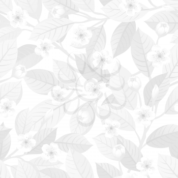 Floral seamless pattern. Spring and summer white background.