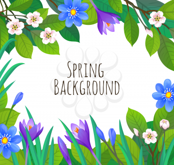 Floral background. Spring and summer design element. Banner template.