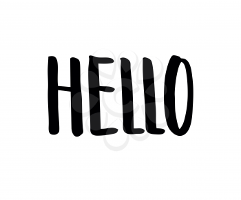 Hello text. Calligraphic Lettering. Hand drawn vector illustration