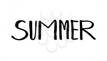 Summer text. Calligraphic Lettering. Hand drawn vector illustration