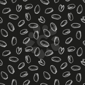 Seamless pattern with pistachio nuts.