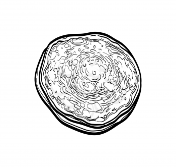 Pancake. Ink sketch isolated on white background. Hand drawn vector illustration. Retro style.