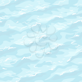 Sea waves. Faded seamless pattern. Summer watercolor background. Hand drawn vector illustration