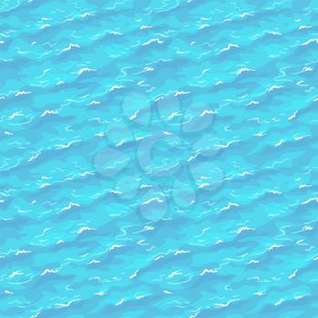 Sea waves seamless pattern. Summer background. Hand drawn vector illustration of water.