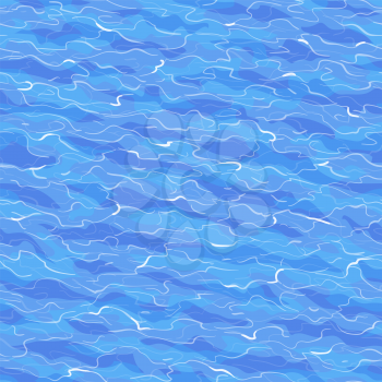 Sea waves seamless pattern. Summer background. Hand drawn vector illustration of water.