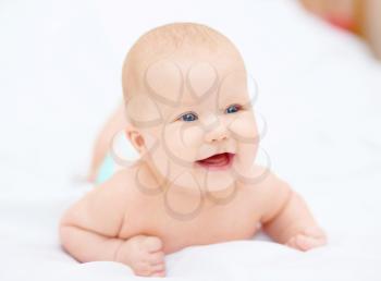 Adorable baby 5 months, close-up portrait