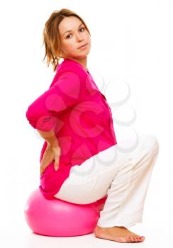 Image of pregnant woman, isolated over white