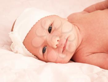 Adorable baby newborn, close-up portrait