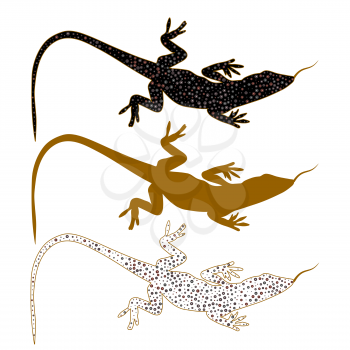Abstract image of Sand lizard agilis. Logo with different color backgrounds. set.