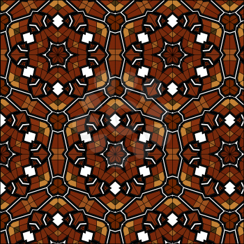 Village floral folk pattern of interwoven flowers and leaves. Vintage ethnic patterns. A chocolate brown color.