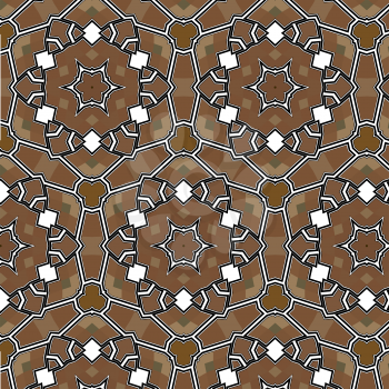 Village floral folk pattern of interwoven flowers and leaves. Vintage ethnic patterns. A chocolate brown color.