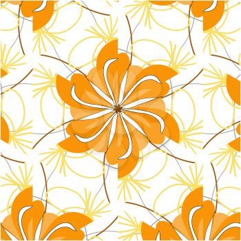 Autumn abstract floral background in yellow and orange