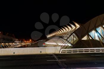 Valencia, SPAIN - December 31 Night view of the City of arts in city Valencia, on December 31,  2014, Spain.