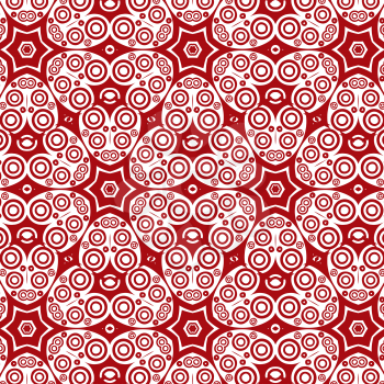 Primitive abstract Paisley pattern with lines and circles