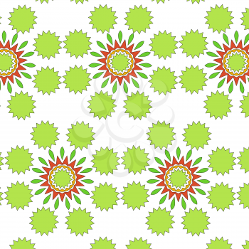 Romantic floral seamless pattern in gold and green tones