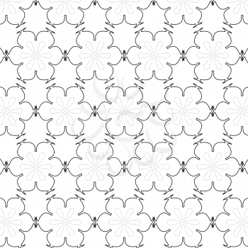 Primitive simple grey retro seamless pattern with lines and circles